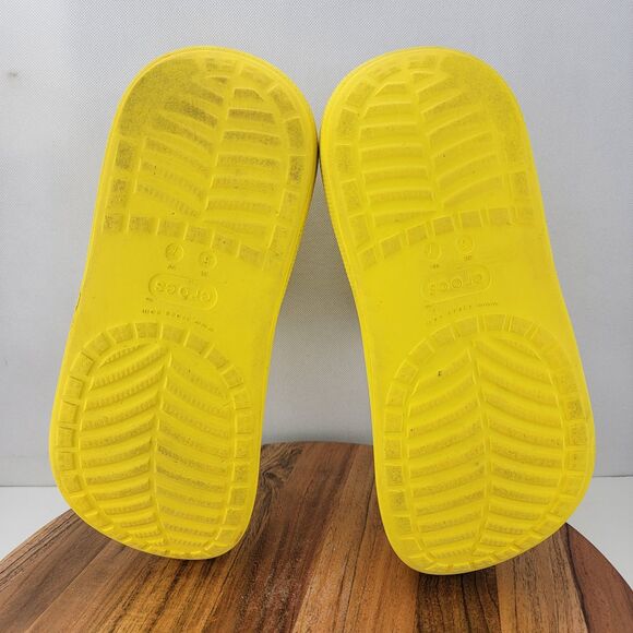 Crocs Mens 5 / Womens 7 Yellow Crush Rain Platform Boots 207946 - Picture 6 of 8